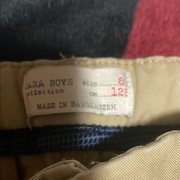 Zara boys Blue Pineapple Print Shirt and Tan Pants Set size 8 - Picture 5 of 6